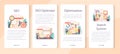 SEO optimizer mobile application banner set. Idea of search engine