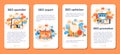 SEO optimizer mobile application banner set. Idea of search engine optimization