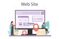 SEO optimizer online service or platform. Idea of search engine