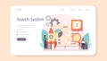 SEO optimizer web banner or landing page. Idea of search engine