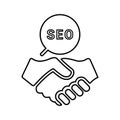 SEO Partner icon. Line, outline design