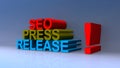 Seo press release on blue Royalty Free Stock Photo