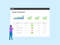 SEO Rank Tracking - monitor positions of keywords, domains, check website rankings, analyze SERPs and audit website Royalty Free Stock Photo