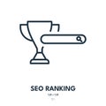 SEO Ranking Icon. Search Engine Optimization, Result Page, Position. Editable Stroke. Vector Icon