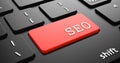 SEO on Red Keyboard Button. Royalty Free Stock Photo