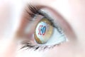 SEO reflection in eye. Royalty Free Stock Photo
