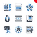 Seo and web opimization icons set