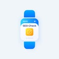Seo report smartwatch interface vector template