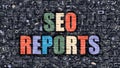 SEO Reports in Multicolor. Doodle Design. Royalty Free Stock Photo