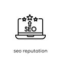 SEO Reputation icon. Trendy modern flat linear vector SEO Reputation icon on white background from thin line Programming