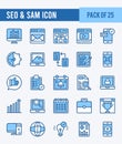 25 SEO And SAM. Two Color icons Pack. vector illustration
