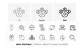 Seo, Scarf and No alcohol line icons. For web app, printing. Line icons. Vector
