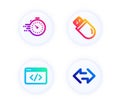 Seo script, Timer and Usb stick icons set. Sync sign. Programming, Deadline management, Memory flash. Vector Royalty Free Stock Photo