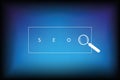 Seo search design blue background