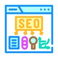 seo search engine optimization color icon vector illustration Royalty Free Stock Photo