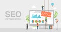 SEO Search Engine Optimization concept vector banner illustration Royalty Free Stock Photo