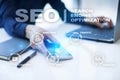 SEO. Search Engine optimization. Digital online marketing andInetrmet technology concept.