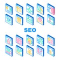 Seo Search Engine Optimization Icons Set Vector