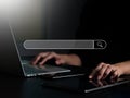 The SEO (Search Engine Optimization) idea, as well as online Internet browsing. On a virtual screen.