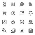 SEO search engine optimization line icons set Royalty Free Stock Photo