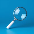 SEO search engine optimization magnifying glass on a blue background