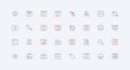 SEO, Search Engine Optimization marketing and business advertising strategy line icon set