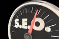 SEO Search Engine Optimization Speedometer Level Rate