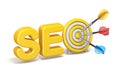 SEO Search engine optimization target with arrows 3D