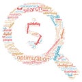 SEO - search engine optimization in word cloud Royalty Free Stock Photo