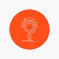 seo, search, optimization, process, setting White Line Icon in Circle background. vector icon illustration Royalty Free Stock Photo