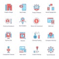 Seo Security Flat Icons Pack Royalty Free Stock Photo
