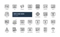 Seo and sem internet blogging marketing advertising detailed outline icon set. simple vector illustration Royalty Free Stock Photo