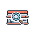 Color illustration icon for Seo Sem Marketing, seo sem and search Royalty Free Stock Photo