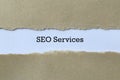 Seo services on paper Royalty Free Stock Photo