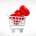 Seo shopping cart illustration design