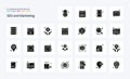 25 Seo Solid Glyph icon pack Royalty Free Stock Photo