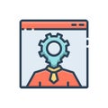 Color illustration icon for Seo Specialist, connoisseur and expert Royalty Free Stock Photo