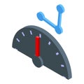 Seo speedometer icon isometric vector. Digital website Royalty Free Stock Photo
