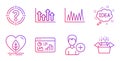 Seo statistics, Headhunter and Upper arrows icons set. Add person, Local grown and Line graph signs. Vector