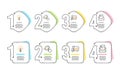 Seo statistics, Idea and Seo target icons set. Reject letter sign. Analytics chart, Light bulb, Click aim. Vector