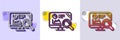 Seo statistics line icon. Search engine sign. Halftone dotted pattern. Vector