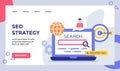 SEO strategy search engine on display monitor laptop campaign for web website home homepage landing page template banner Royalty Free Stock Photo