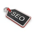 SEO Tag 3D Icon on White Background Ã¢â¬\' Search Engine Optimization, Digital Marketing, and Web Strategy Royalty Free Stock Photo