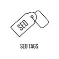 SEO tags icon or logo line art style. Royalty Free Stock Photo
