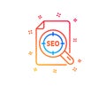Seo target line icon. Search engine optimization sign. Vector Royalty Free Stock Photo
