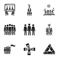 Seo teamwork icon set, simple style Royalty Free Stock Photo