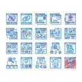 seo technical audit icons hand drawn