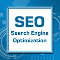 Seo Technical Blue White Square Royalty Free Stock Photo