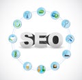 seo technology circle tools illustration Royalty Free Stock Photo