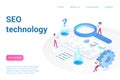 SEO technology landing page isometric vector template Royalty Free Stock Photo